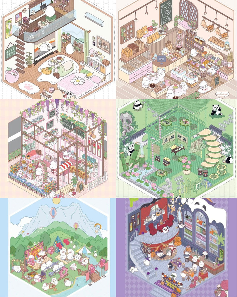 Sticker Scenes! Create your Dream Apartment|Bakery Shop|Outdoor Party|Halloween