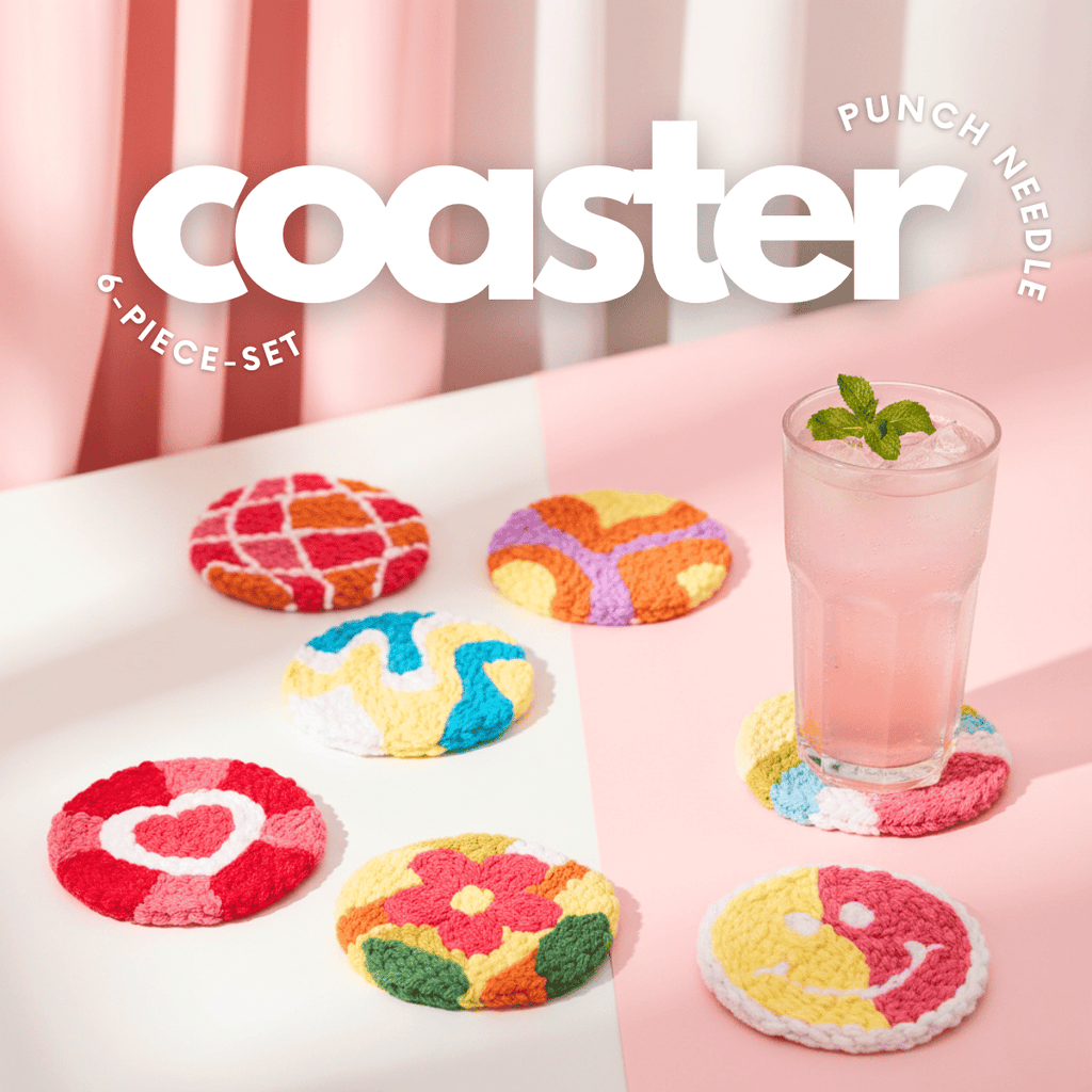 Breakfast - Punch Needle Coaster (6-Piece Set)
