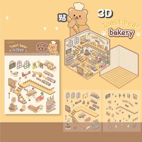 Create Adorable Sticker Scenes with Dog-Themed Bakery Shop|Market