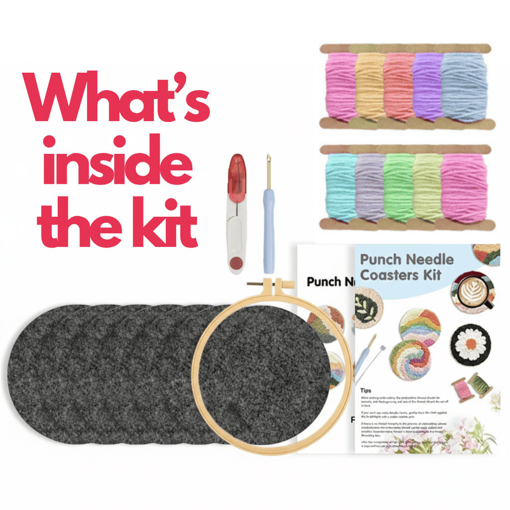 Breakfast - Punch Needle Coaster (6-Piece Set)