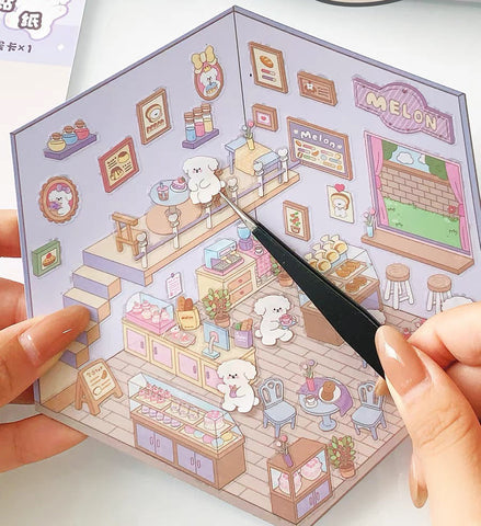 Create Adorable Sticker Scenes with Dog-Themed Bakery Shop|Market
