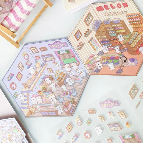 Create Adorable Sticker Scenes with Dog-Themed Bakery Shop|Market