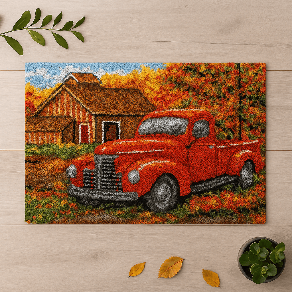 Oldies Car - (16x24in - 40x60cm ) - DIY Latch Hook Kit