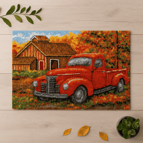 Oldies Car - (16x24in - 40x60cm ) - DIY Latch Hook Kit