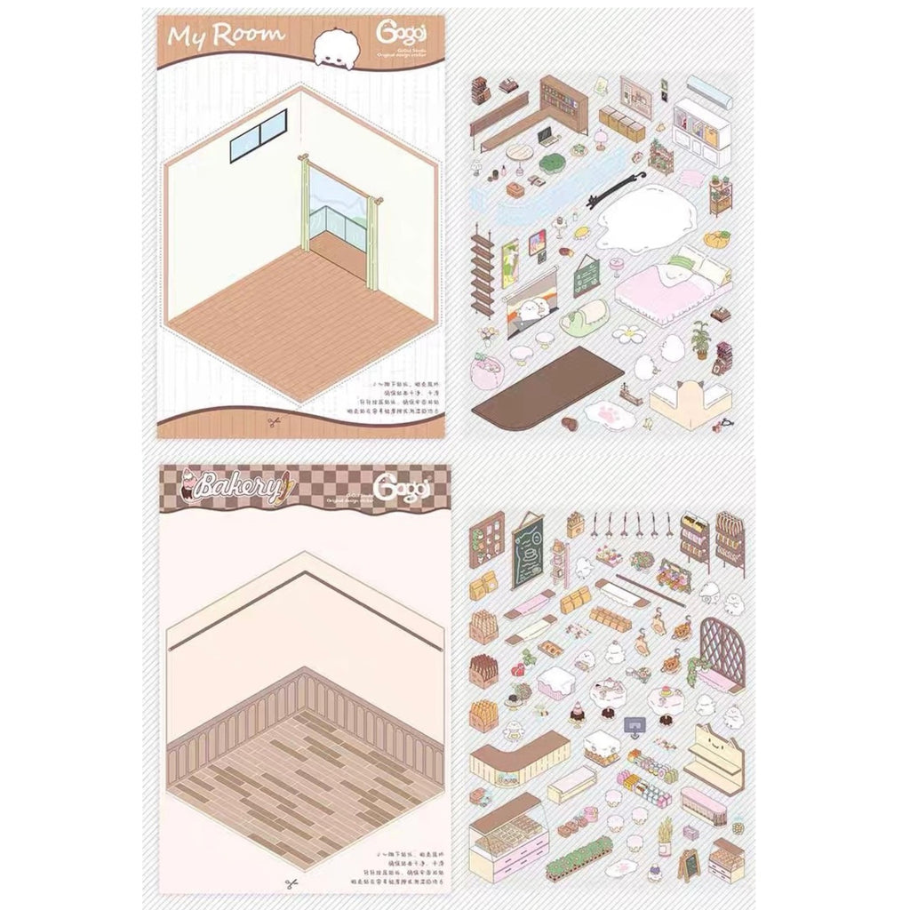 Sticker Scenes! Create your Dream Apartment|Bakery Shop|Outdoor Party|Halloween
