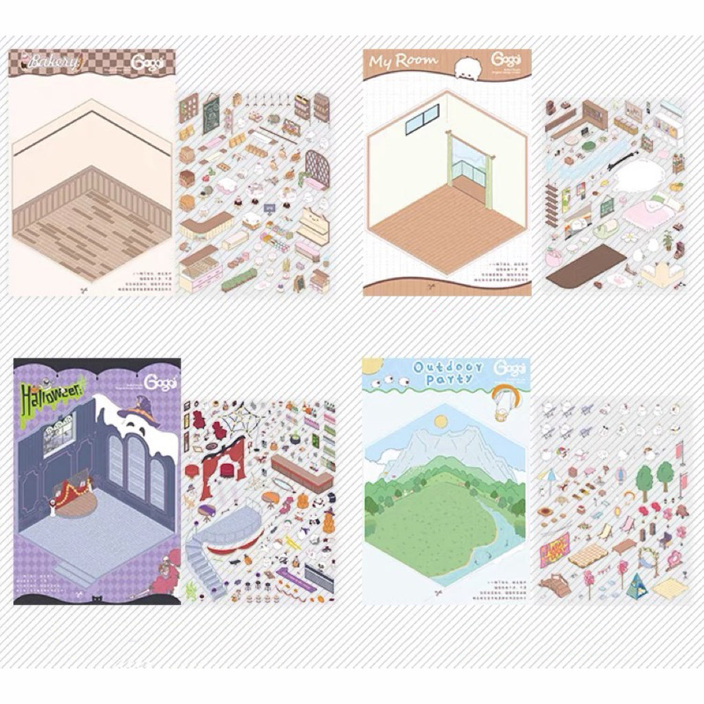 Sticker Scenes! Create your Dream Apartment|Bakery Shop|Outdoor Party|Halloween