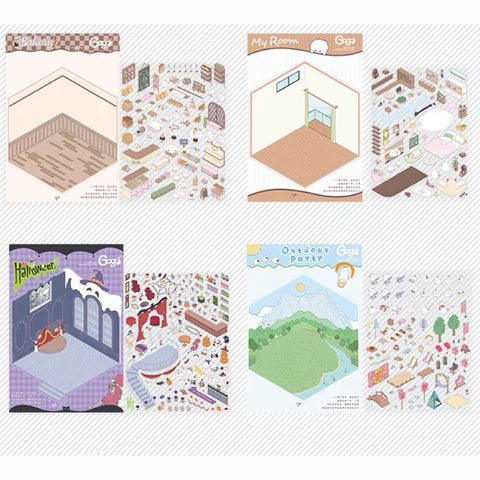 Sticker Scenes! Create your Dream Apartment|Bakery Shop|Outdoor Party|Halloween