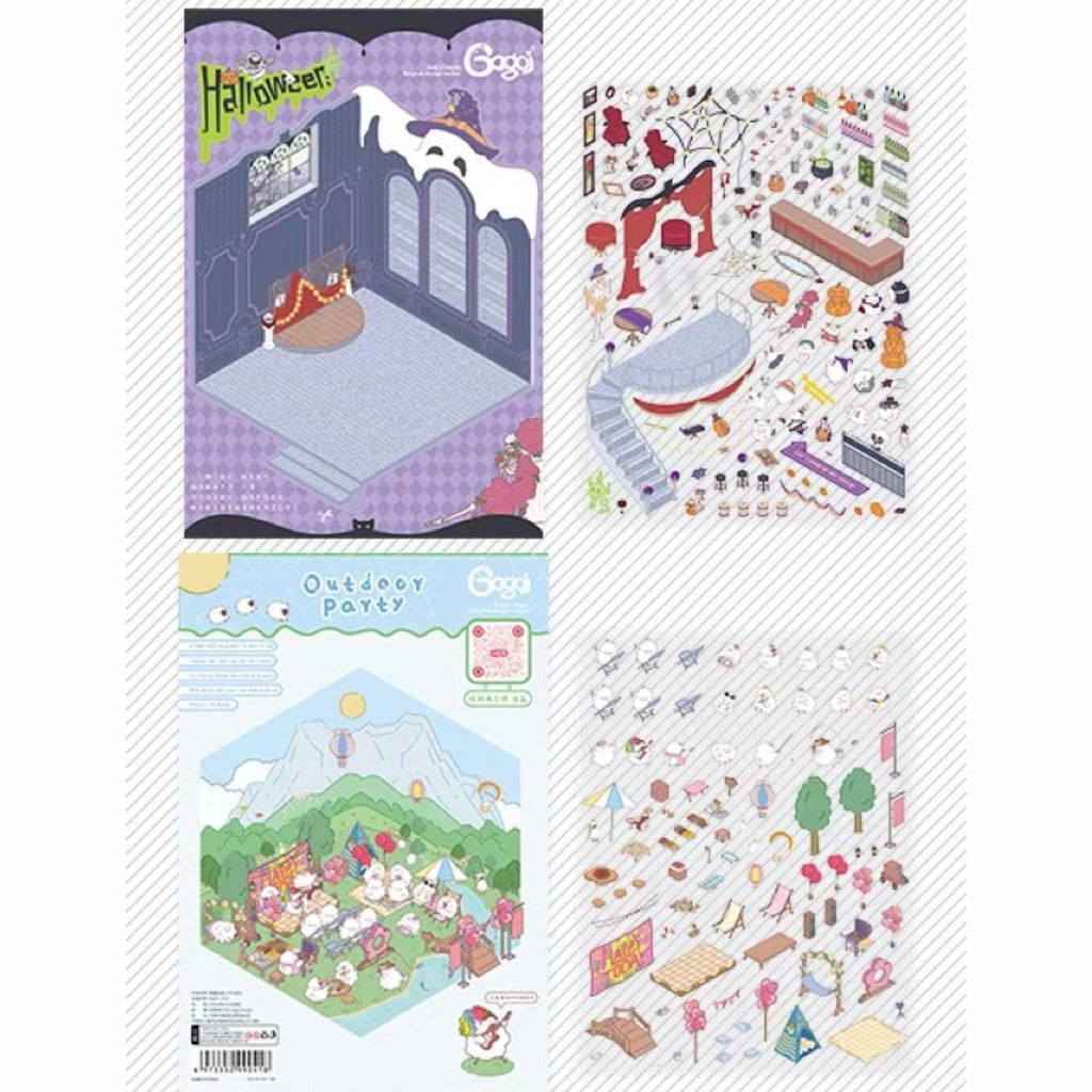 Sticker Scenes! Create your Dream Apartment|Bakery Shop|Outdoor Party|Halloween