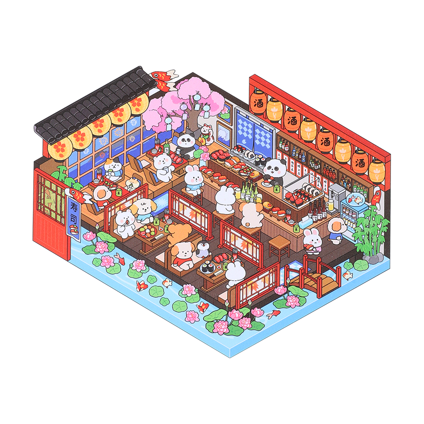 3D Puffy Stickers, Flower Shop|Supermarket|Drug Store|Sweet Shop