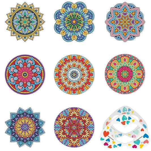 Mandalas 8-pack - Diamond Painting Coasters