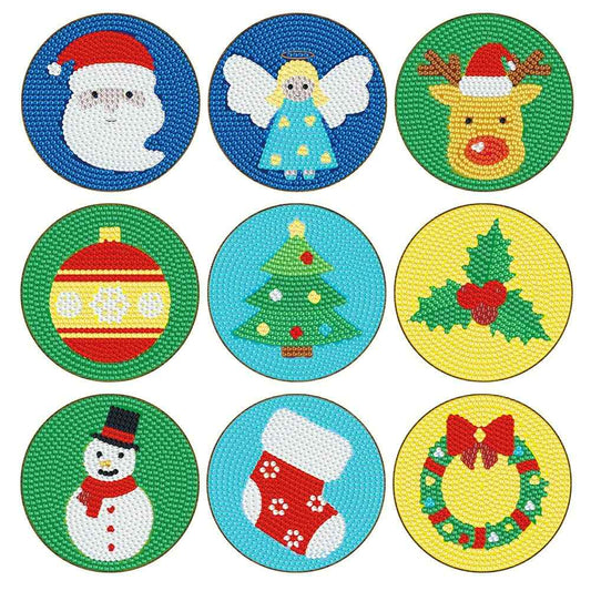 Christmas 9-pack - Diamond Painting Coasters