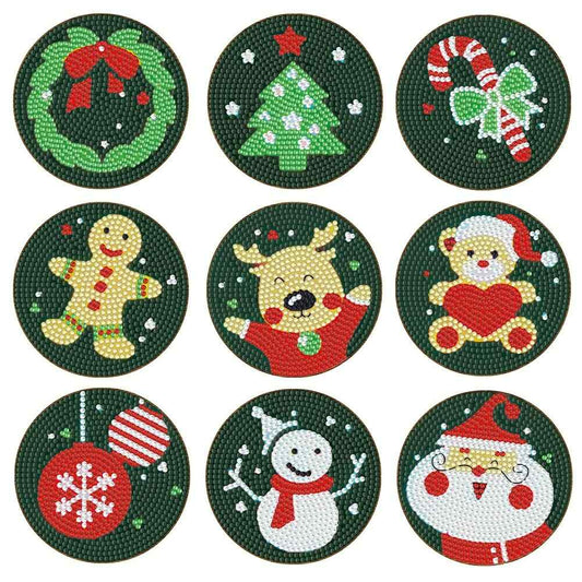 Christmas 9-pack - Diamond Painting Coasters
